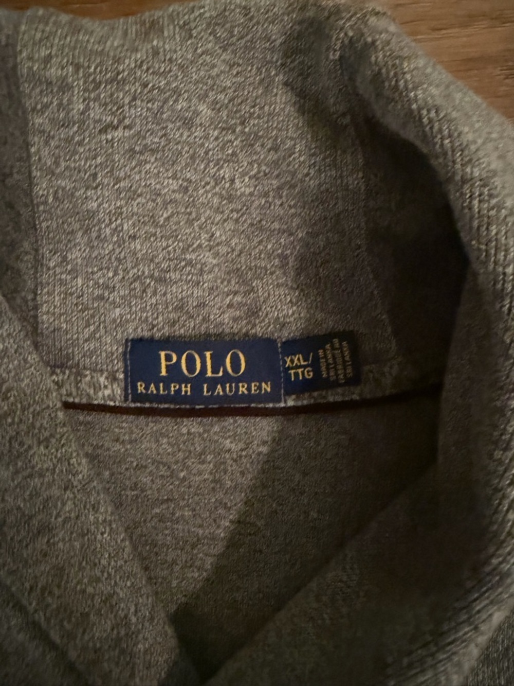 Polo by Ralph Lauren Gray Shawl Collar Turtleneck Sweater with Red Pony - Picture 4 of 5